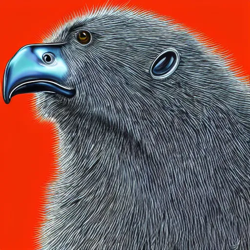 Image similar to an animal half bird half bear, highly detailed, digital art