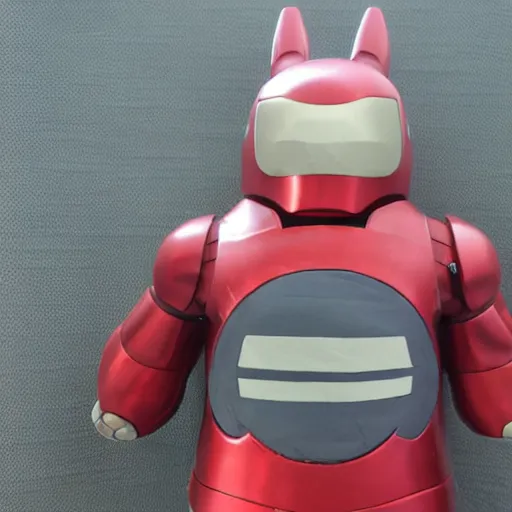 Prompt: Totoro as iron man, product photo