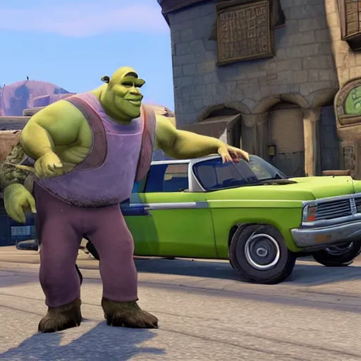 Image similar to shrek in grand theft auto 5