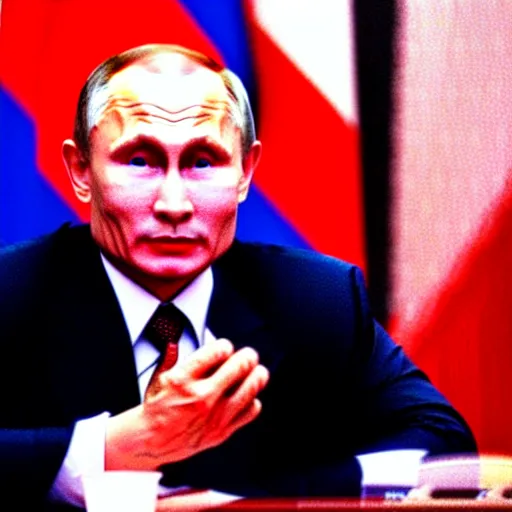 Image similar to 35mm photo of kim jong putin