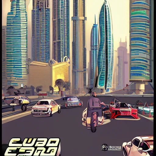 Image similar to gta : dubai, by masanori warugai