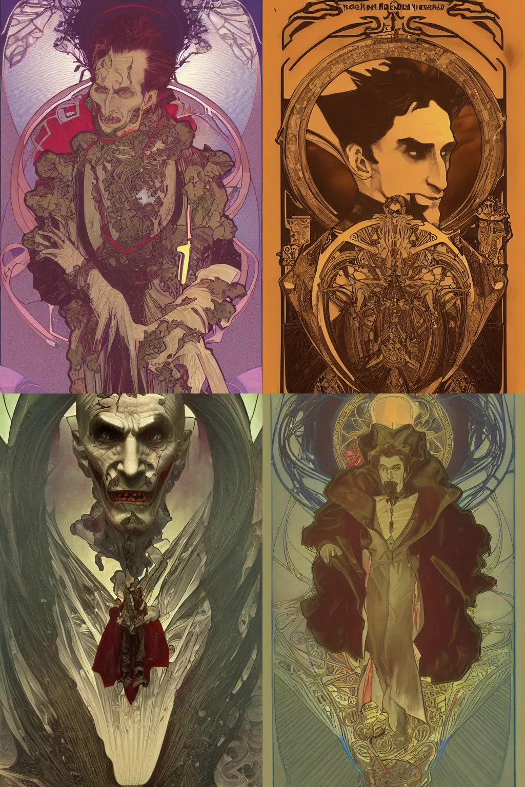 Prompt: 3 d render dracula from space, alphonse mucha, hyperdetailed, soft lighting
