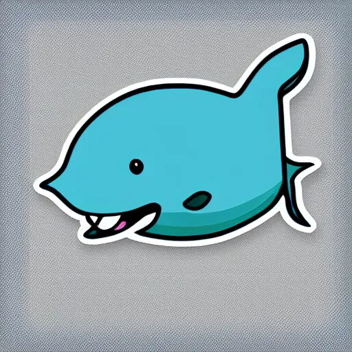 Image similar to telegram sticker of a cute cartoon whale