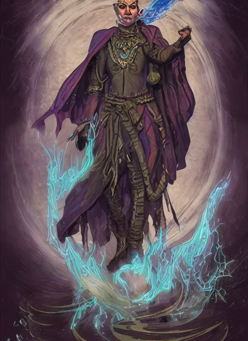 Image similar to a mastigos ( a mage specializing in the arcana of mind and space ) from the modern arcane thriller ttrpg'mage : the awakening ', 8 k, character concept reference art, by david mattingly and michael william kaluta and steve prescott and alex ross.