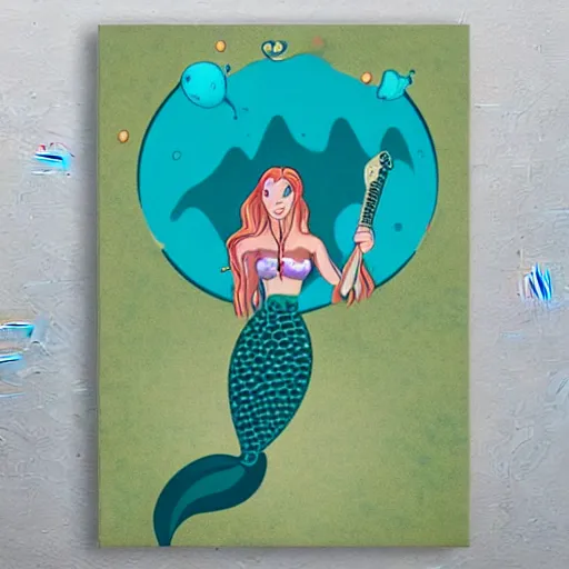 illustration of a mermaid playing an stratocaster | Stable Diffusion ...