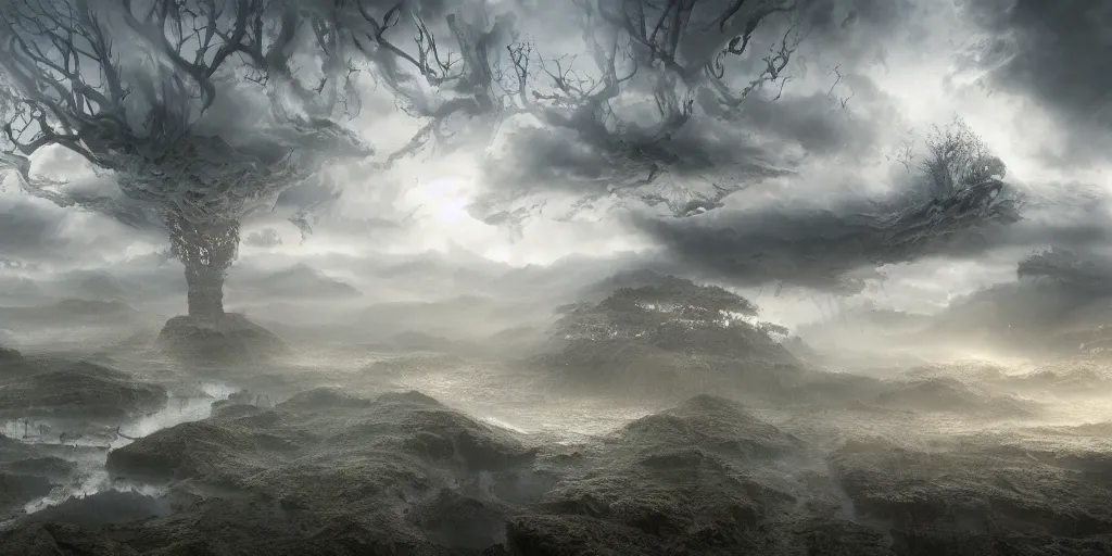 a film cgi render of a wither storm from minecraft in, Stable Diffusion