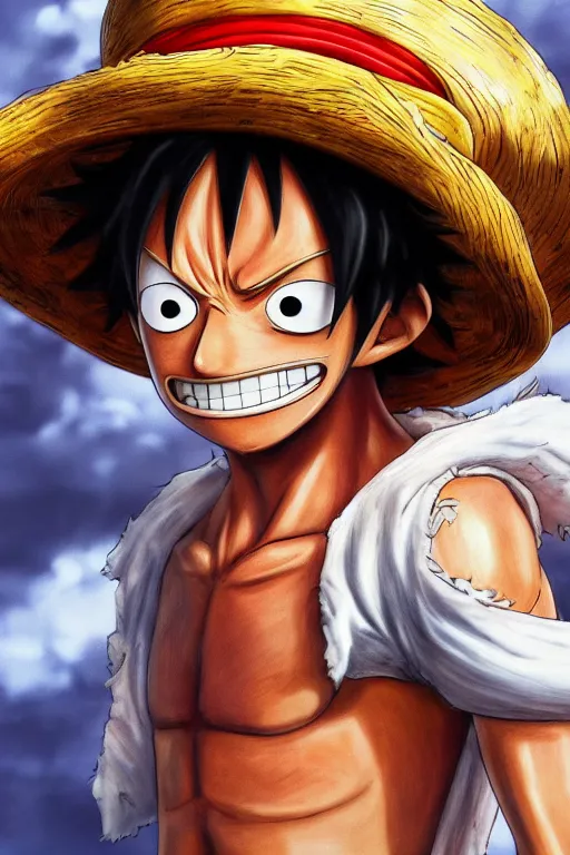 Prompt: a photorealistic portait of Luffy from One Piece, hyperrealistic, highly detailed, high quality, 8k, natural lighting, portait image, path tracing, anatomically correct