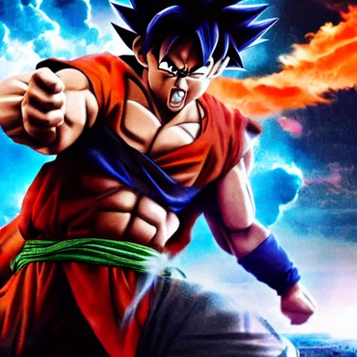 Image similar to film still of goku in the new action movie, 4 k