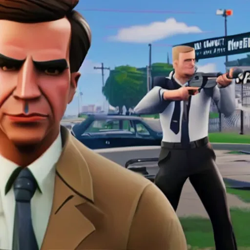 Prompt: lee harvey oswald shooting jfk in fortnite