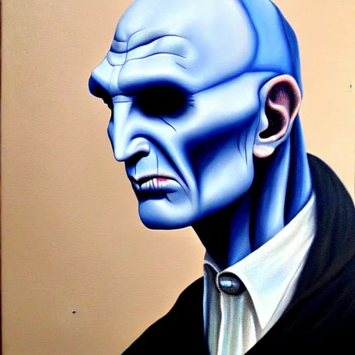 Image similar to voldemort flat nose artgem highly detailed oil on canvas