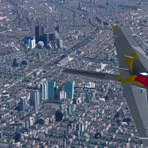 Prompt: air ambulance circling a city, anamorphic still, ultra realistic