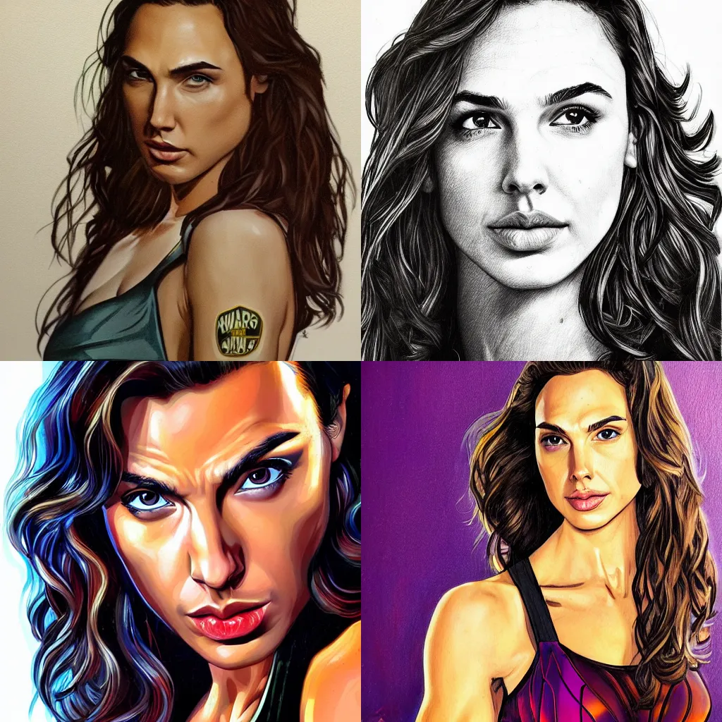 Prompt: ortrait of Gal Gadot in the style of Arny Freytag, award-winning, detailed, 82 mm sigma art