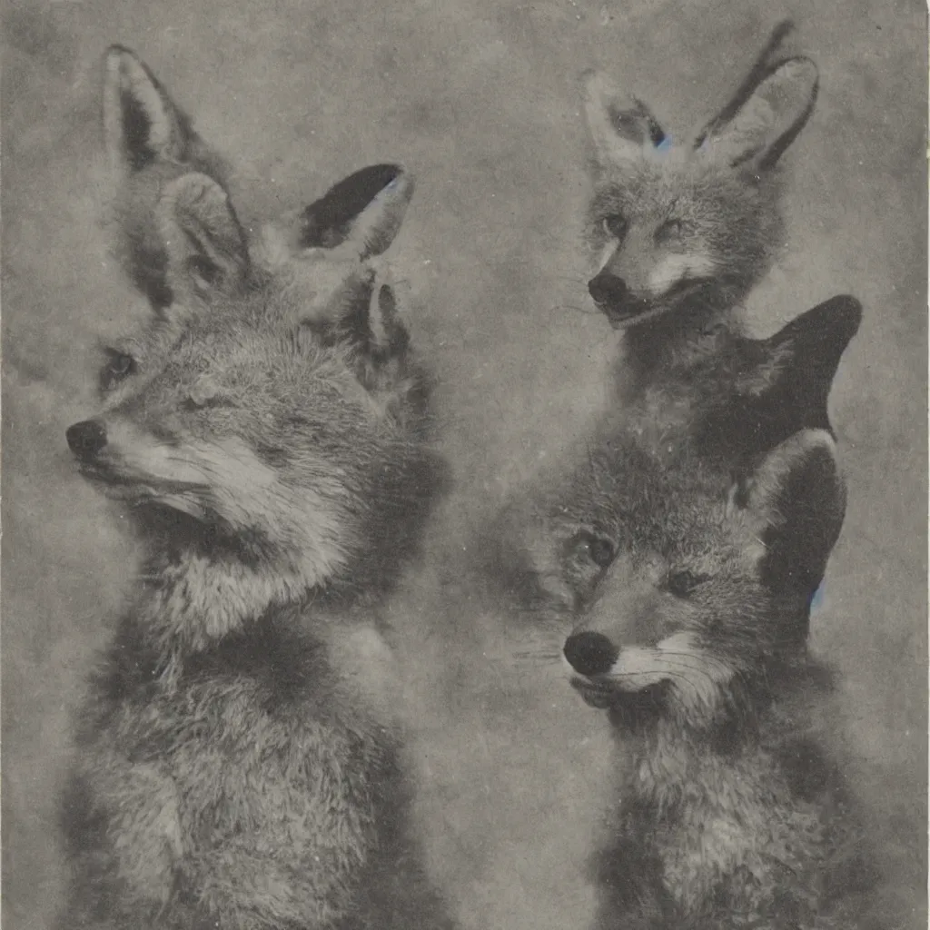 Image similar to anthropomorphic fox ww 1 veteran, anthro, furry, 1 9 2 0 s photograph