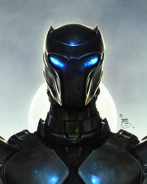 Prompt: iridescent wiry muscular male sleek glossy black pearlescent scifi armor with smooth black featureless helmet, by greg rutkowski and mark brookes and jim burns and tom bagshaw and magali villeneuve, trending on artstation