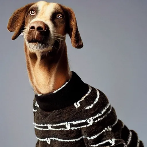 Image similar to a snoop dogg wearing a fuzzy sweater, high resolution photo