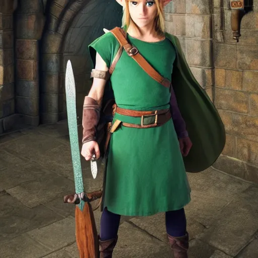 Prompt: link from the legend of zelda in thr harry potter universe, 8 k