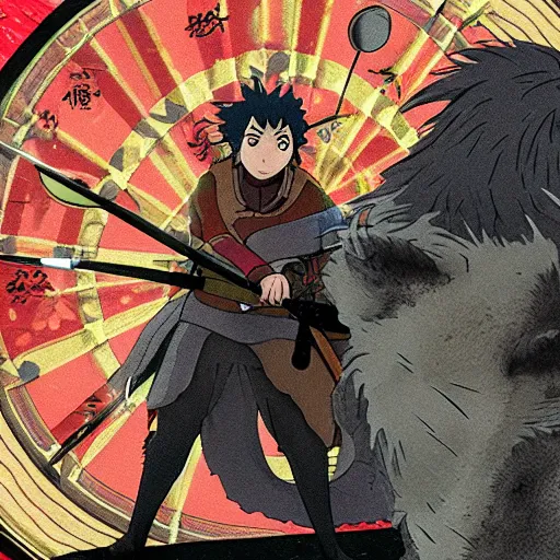 Image similar to The Nights Watch as Manga playing darts, Hayao Miyazaki, beautiful 8k render