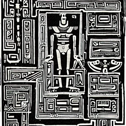 Image similar to Ancient Mayan codex with illustrations of System Shock 2