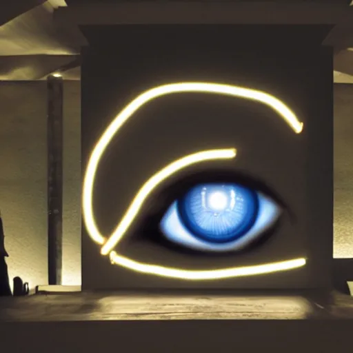 Image similar to light being poured into an eye, logo