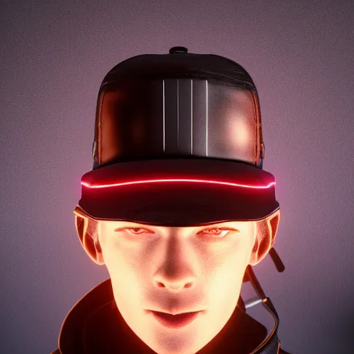 Image similar to a hat from the future, cyberpunk, highly detailed, epic lighting, hyper photorealism, 8 k