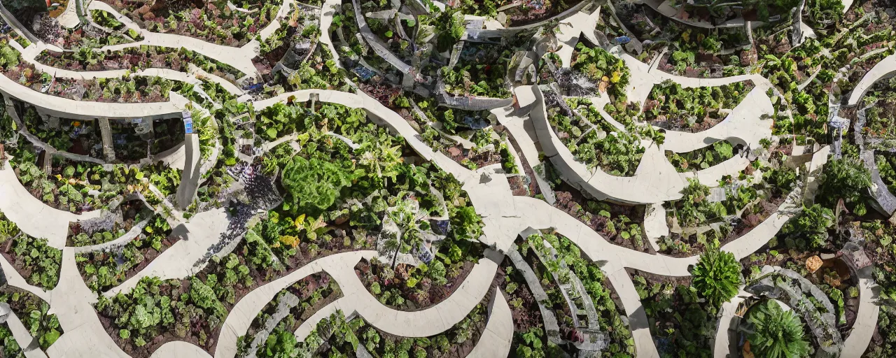 Prompt: aerial view of desert terraformation project, venus project, with snail-shaped biomimetic architecture, mini stepped amphitheatre, mini lake, vertical vegetable gardens, robotic drones, XF IQ4, 150MP, 50mm, F1.4, ISO 200, 1/160s, natural light