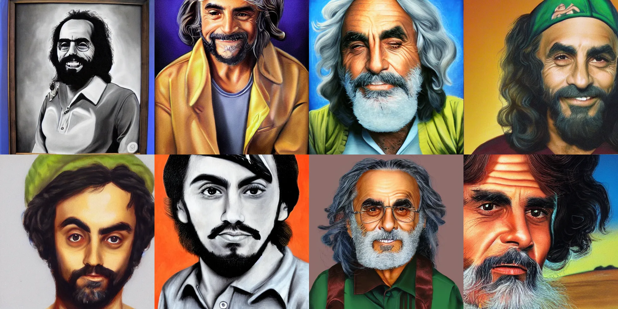 Prompt: young tommy chong portrait