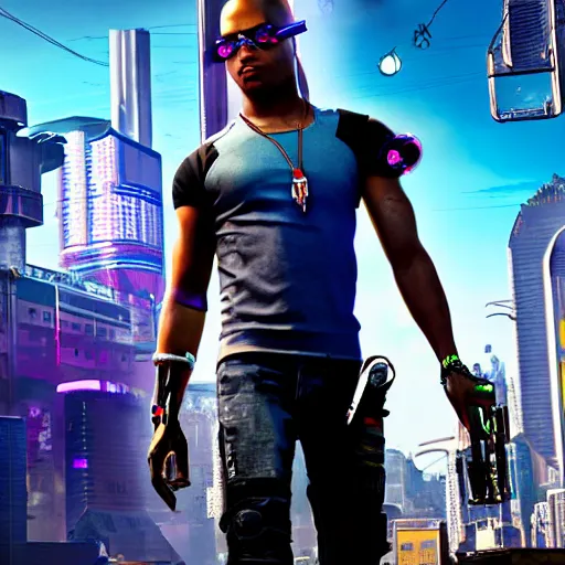 Image similar to Dexter deshawn cyberpunk 2077 character