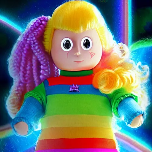 Prompt: “concept art of rainbow brite”