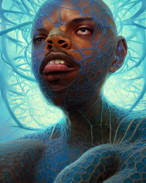 Prompt: a headshot of a earl sweatshirt, headlocks, made of fractals facing each other, ultra realistic, wide angle, intricate details, the fifth element artifacts, highly detailed by peter mohrbacher, hajime sorayama, wayne barlowe, boris vallejo, aaron horkey, gaston bussiere, craig mullins
