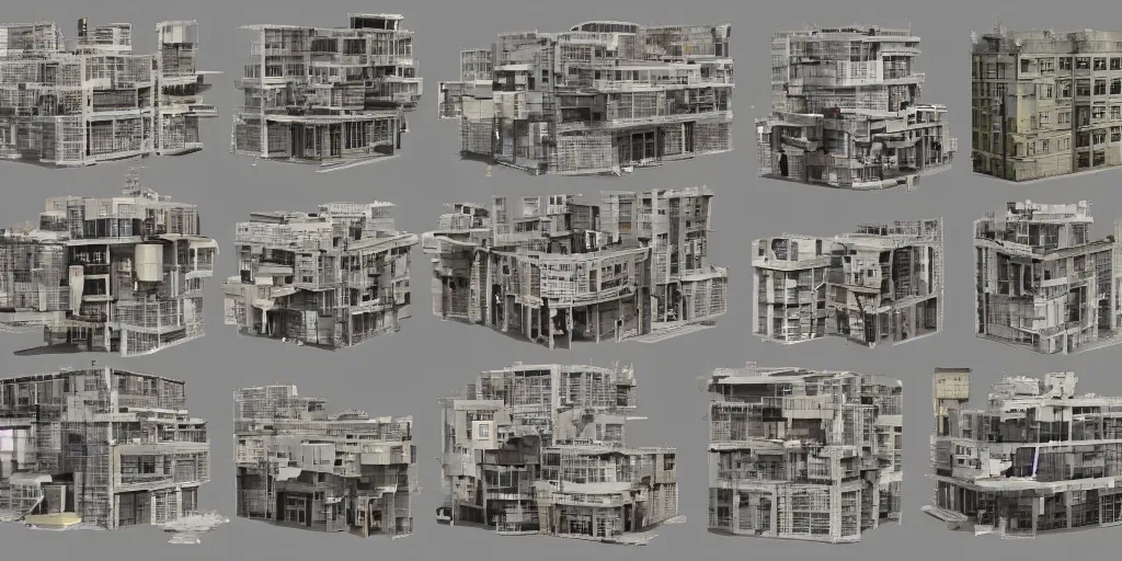 Image similar to modular building part, kitbash, pack, collection, piece, kit