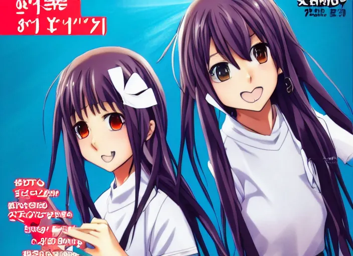 Image similar to ; weekly shonen jump issue 1 4, cover, 2 0 0 0 clannad shuffle toheart event'anime illustration japanese very very beautiful cute girls doing cute things trending on artstation pixiv makoto shinkai smiling super detailed eyes eyebrowless symmetry face visual novel hairpin star