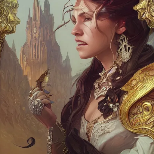 Prompt: Wow, D&D, fantasy, intricate, elegant, highly detailed, digital painting, artstation, concept art, matte, sharp focus, illustration, hearthstone, art by Artgerm and Greg Rutkowski and Alphonse Mucha