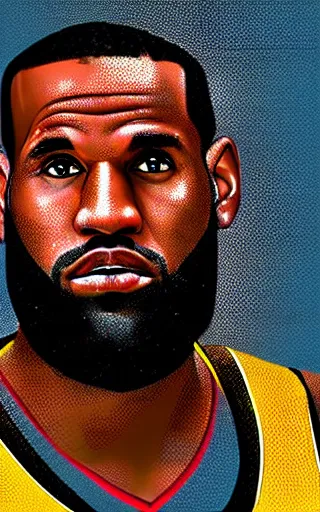 Image similar to renaissance portrait of lebron james