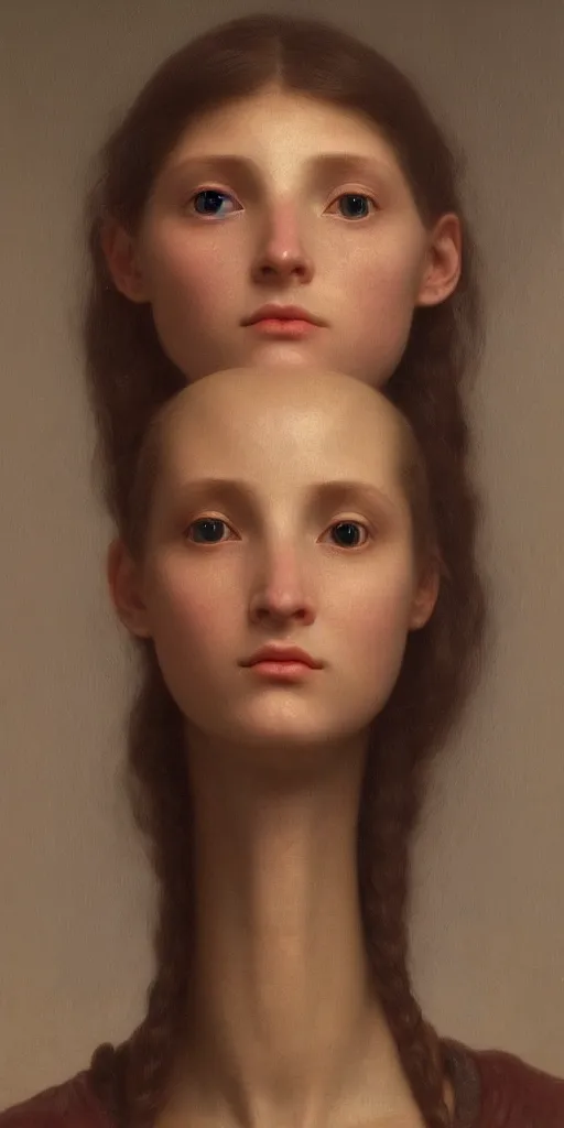 Image similar to A beautiful female alien face with a very long neck, alien is from the future, Realistic, Refined, Detailed Digital Art, Oil Painting, William-Adolphe Bouguereau, Pre-Raphaelite,Renaissance, Highly Detailed, Cinematic Lighting, Unreal Engine, 8K