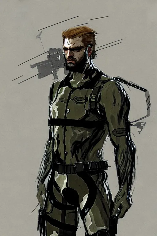 Image similar to billy butcher in metal gear concept art