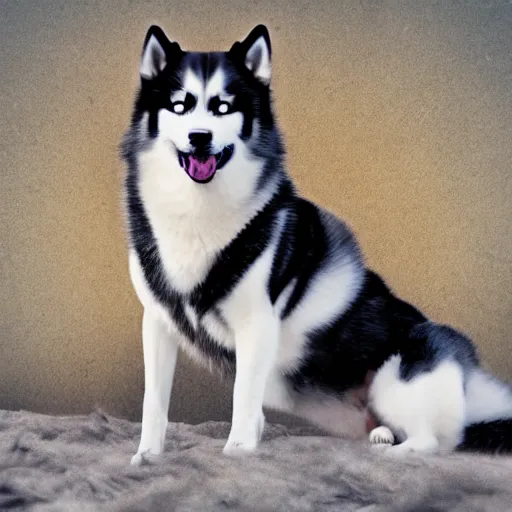 Image similar to princess moonmoon siberian husky, award winning, digital art, realism, dramatic lighting, bokeh, 8k