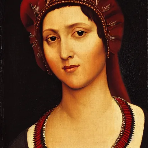Prompt: a renaissance style portrait painting of Cleopatra