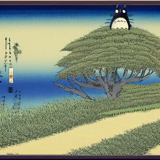 Prompt: my neighbor totoro by ando hiroshige