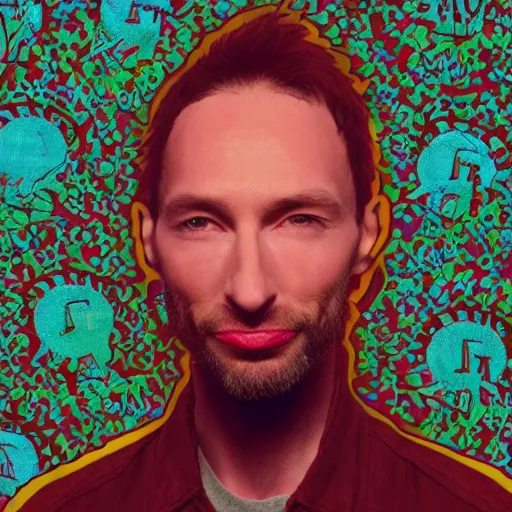 Image similar to thom york eating magic