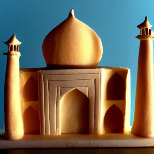 Image similar to cheese a reconstruction of the cheese taj mahal made ot of cheese, cheese