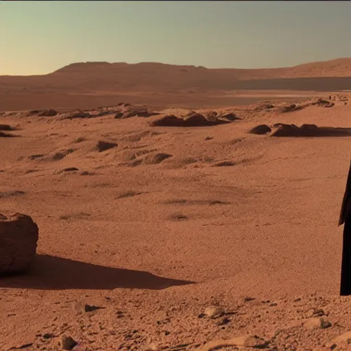 Prompt: photo of Luke skywalker on planet Mars, 8k,