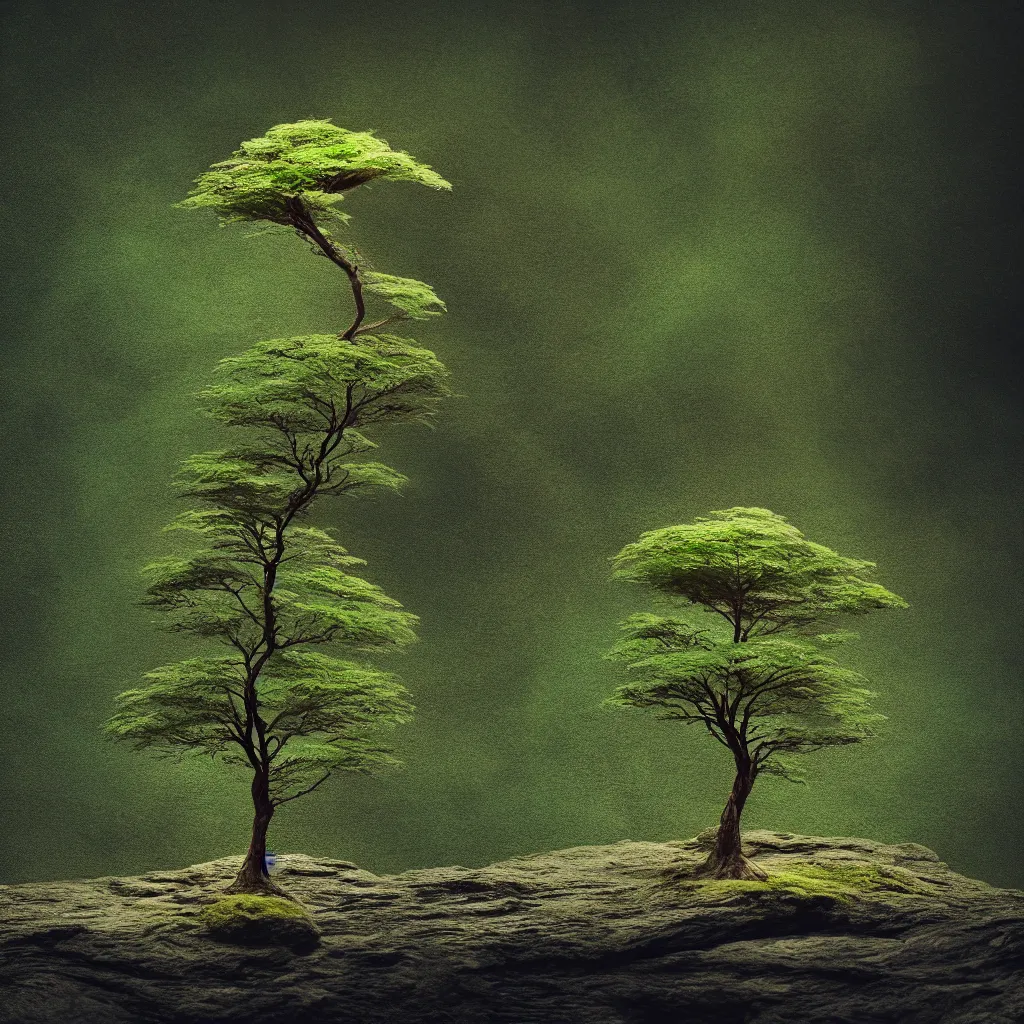 Prompt: long shot of a tiny tree on an island in a river in an underground cave. fantasy magic style. highly detailed 8 k. intricate. lifelike. epic. movie poster. soft light. sony a 7 r iv 5 5 mm. cinematic post - processing