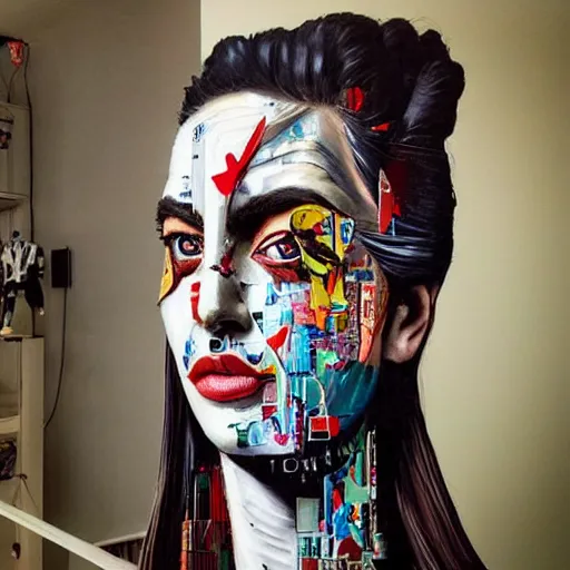 Image similar to a beautiful sculpture designed by Sandra Chevrier, superhero, photography