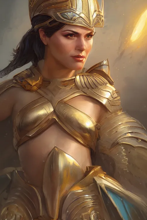 Image similar to amazon valkyrie athena, d & d, fantasy, portrait, highly detailed, headshot, digital painting, trending on artstation, concept art, sharp focus, illustration, art by artgerm and greg rutkowski and magali villeneuve