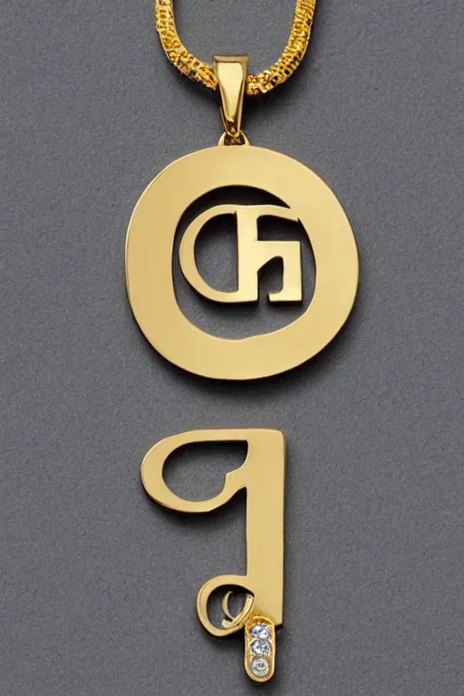 Image similar to gold letter g pendant with colored diamonds and in a hip hop font style