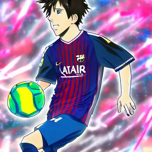 Image similar to messi in anime style