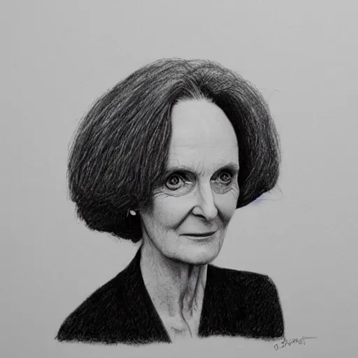 Image similar to pencil illustration of Grace coddington highly detailed, cinematic,