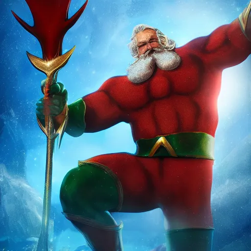 Prompt: Santa Claus is Aquaman, hyperdetailed, artstation, cgsociety, 8k