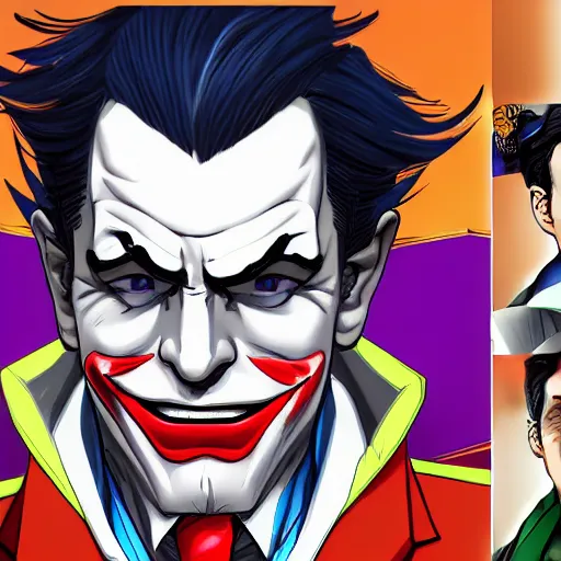 Image similar to Phoenix Wright as the Joker, highly detailed, trending on artstation