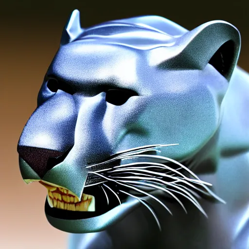 Prompt: panther made of titanium